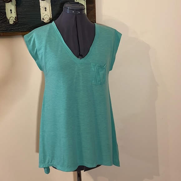 2/$12 DKNY Jeans Aqua Trapeze Hem T-Shirt Size Small - Picture 3 of 15